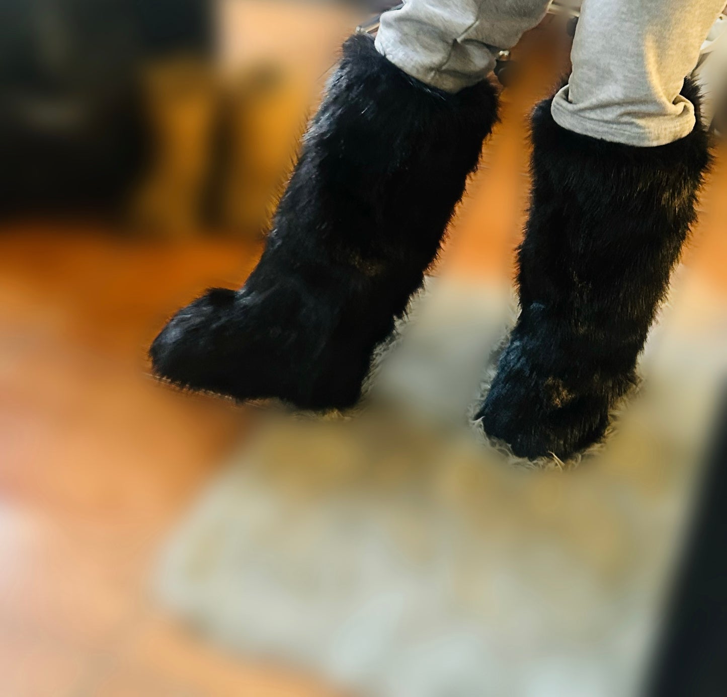 Knee high Fluff Round Toe Snow Boots