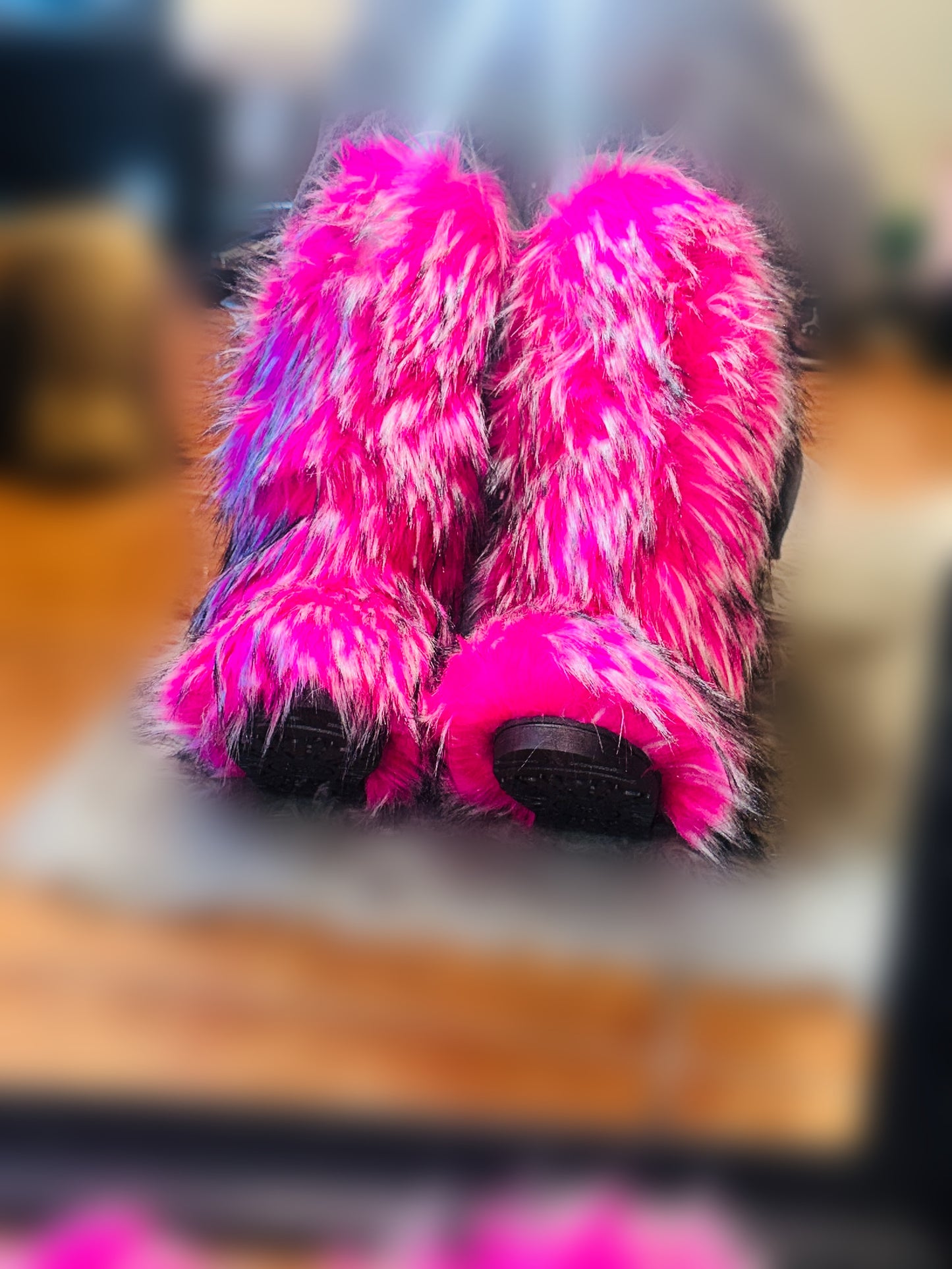 Knee high Fluff Round Toe Snow Boots