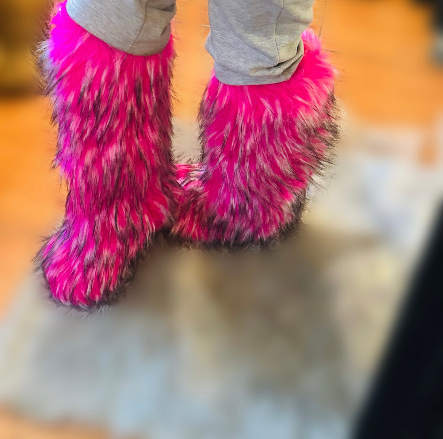 Knee high Fluff Round Toe Snow Boots