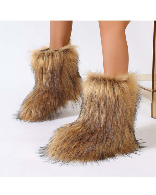 Fluff Round Toe Snow Boots