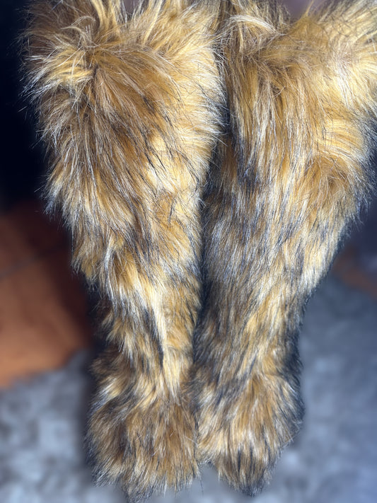 Knee high Fluff Round Toe Snow Boots